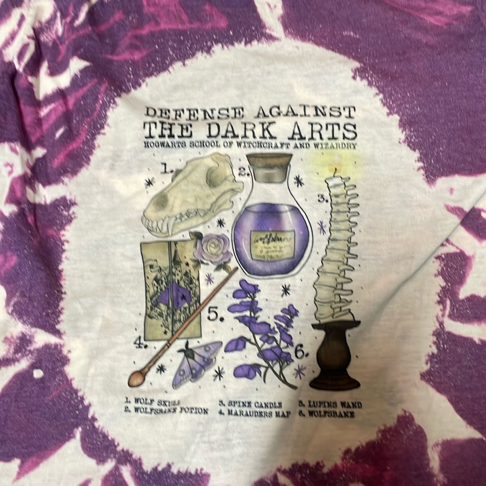 Defense against the Dark arts purple tie dye t-shirt size small